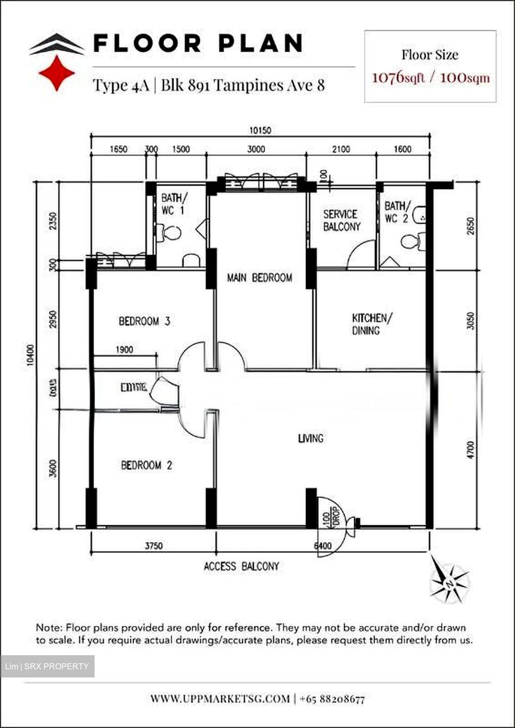 Blk 891 Tampines Avenue 8 (Tampines), HDB 4 Rooms #548889701